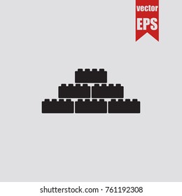 Building block icon in trendy isolated on grey background.Vector illustration.