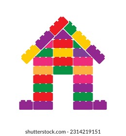Diseño de símbolo de ilustración de vector de bloques de construcción