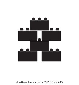 Diseño de símbolo de ilustración de vector de bloques de construcción