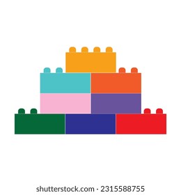 Building block icon vector illustration symbol design