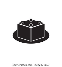 Building block icon vector illustration symbol design