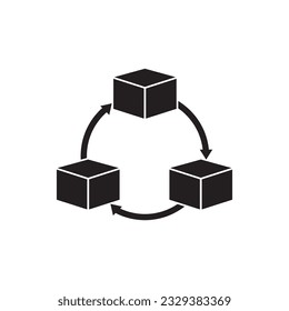 Building block icon vector illustration symbol design