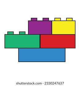 Building block icon vector illustration symbol design