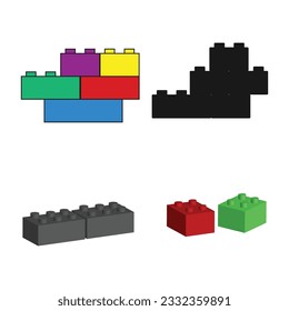 Building block icon vector illustration symbol design