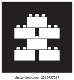 Building block icon vector illustration symbol design