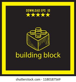 building block sketch vector icon