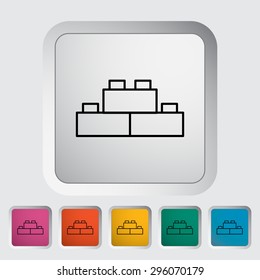 Building block thin line flat vector related icon set for web and mobile applications. It can be used as - logo, pictogram, icon, infographic element. Vector Illustration. 