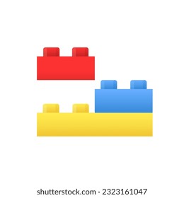 Сolorful building block toy. Concept of building, industry, engineering, brainstorming, development. isolated on a white background. flat style trend modern logo design. Vector illustration