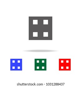 Building block toy icon. Elements in multi colored icons for mobile concept and web apps. Icons for website design and development, app development on white background