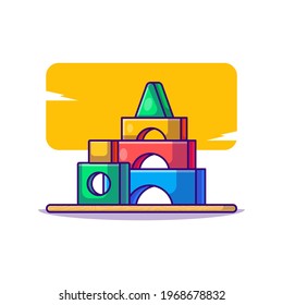 Building Block Toys Vector Cartoon Illustrations
