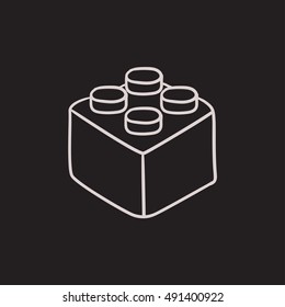Building block vector sketch icon isolated on background. Hand drawn Building block icon. Building block sketch icon for infographic, website or app.