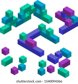 Building blocks for children in vector (easily modifiable for graphic designers)