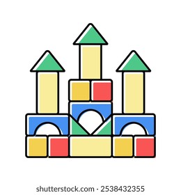 building blocks color icon vector. building blocks sign. isolated symbol illustration