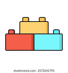 building blocks, color vector icon