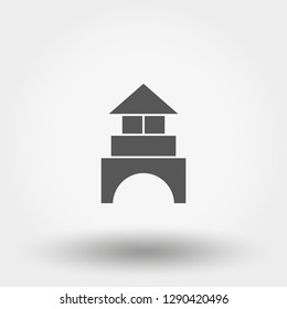 Building blocks. Cubes. Constructor. Toy. Silhouette. Icon for web and mobile application. Vector illustration on a white background. Flat design style.