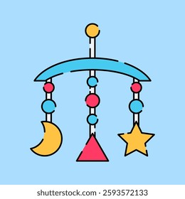 Building Blocks Flat design style, colorful stacking blocks with symbols, representing early learning toys, ideal for educational graphics, toy store ads, and baby growth visuals.