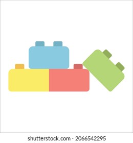 Building Blocks Flat Icon. Cartoon Illustration. Vector Sign For Mobile App And Web Sites.
