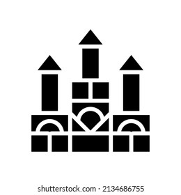 building blocks glyph icon vector. building blocks sign. isolated contour symbol black illustration