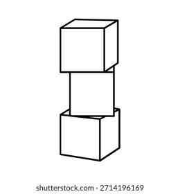 Icono de bloques de construcción. Línea delgada plana símbolo de juguetes y construcción. Ilustración vectorial sobre fondo blanco, eps10
