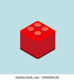Building Blocks isometric 3d vector icon red