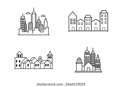 Bloques de construcción Ilustración vectorial de arte de línea