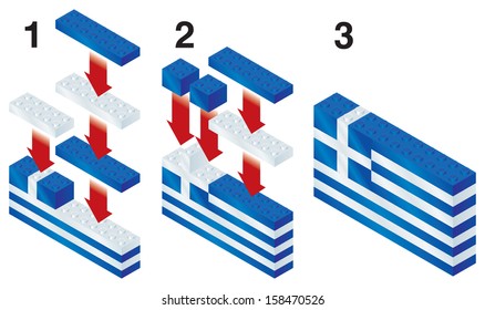 Building Blocks making Greek Flag