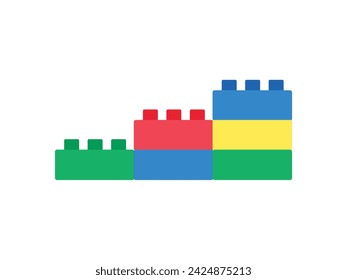 building blocks vector concept. color flat style. isolated white background