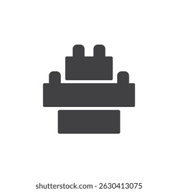 Building blocks vector icon. filled flat sign for mobile concept and web design. Blocks toy glyph icon. Symbol, logo illustration. Vector graphics