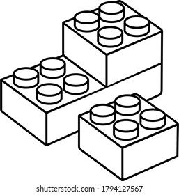 Building blocks. Vector outline icon.