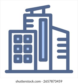 Ilustración vectorial de icono azul de construcción