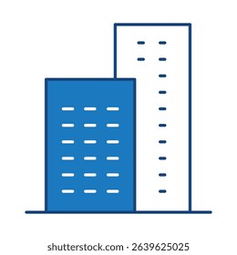 Building Blue Line Editable Stroke Icon. Real Estate, Building, House, Home, Property Vector Illustration