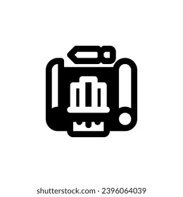 building blueprint vector icon. real estate icon solid style. perfect use for logo, presentation, website, and more. simple modern icon design glyph style