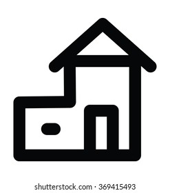 Building Bold Line Vector Icon 