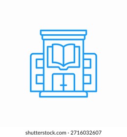 Edificio con el Vector del signo del icono del libro