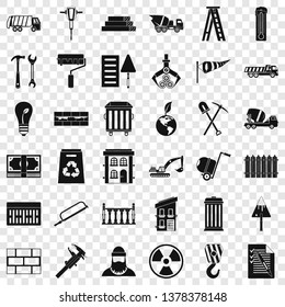 Building brick icons set. Simple style of 36 building brick vector icons for web for any design