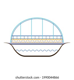 Building bridge icon. Cartoon of building bridge vector icon for web design isolated on white background