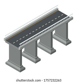 Building bridge icon. Isometric of building bridge vector icon for web design isolated on white background