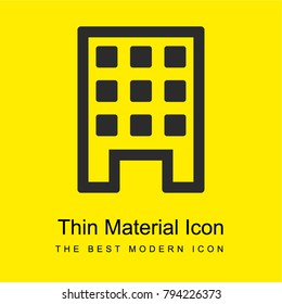 Building bright yellow material minimal icon or logo design