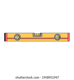Building, bubble, carpenter level. Building, joinery, carpentry tools. Measure and engineering equipment. Vector illustration in flat style on white isolated background. Icon.