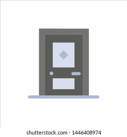 Building, Build, Construction, Door  Flat Color Icon. Vector icon banner Template