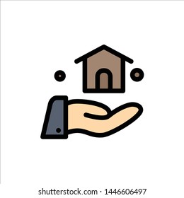 Building, Build, Construction  Flat Color Icon. Vector icon banner Template
