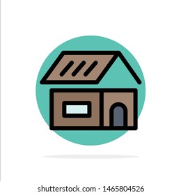 Building, Build, Construction, Home Abstract Circle Background Flat color Icon. Vector Icon Template background
