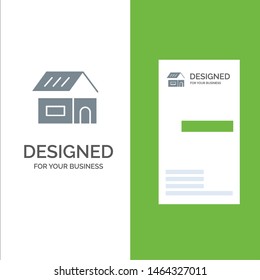 Building, Build, Construction, Home Grey Logo Design and Business Card Template. Vector Icon Template background