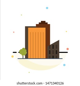 Building, Build, Dormitory, Tower, Real Estate Abstract Flat Color Icon Template. Vector Icon Template background