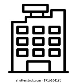Building builder icon. Outline building builder vector icon for web design isolated on white background