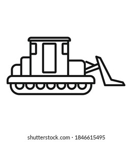 Building bulldozer icon. Outline building bulldozer vector icon for web design isolated on white background