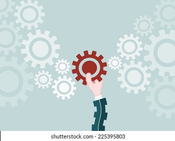 Building a business concept. Flat design illustration