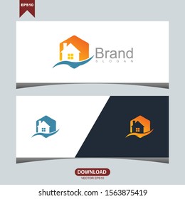 Building business logo icon stock vector inspiration design