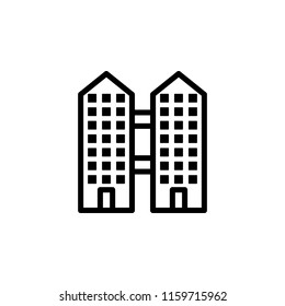 building bussines centre icon. Element of real estate sign for mobile concept and web apps icon. Thin line icon for website design and development, app development