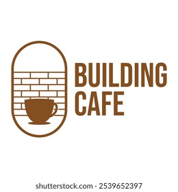 construção café plano design logotipo minimalista